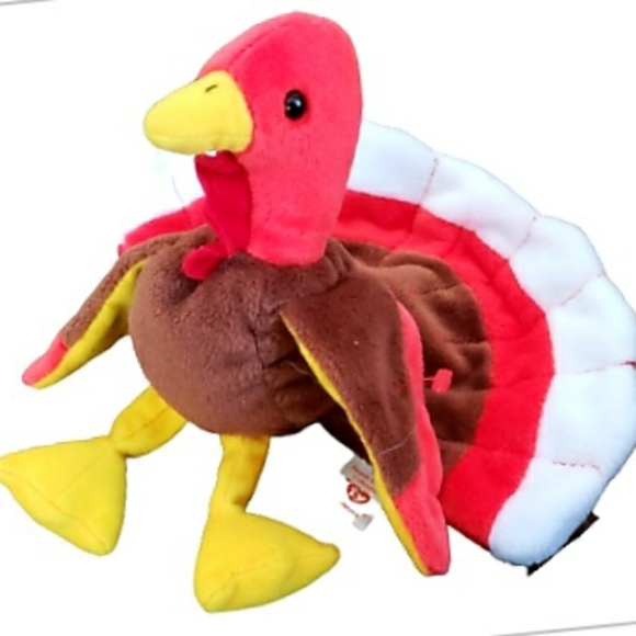 Rare 1996 TY Beanie Babies Gobbles The Turkey - Picture 2 of 5